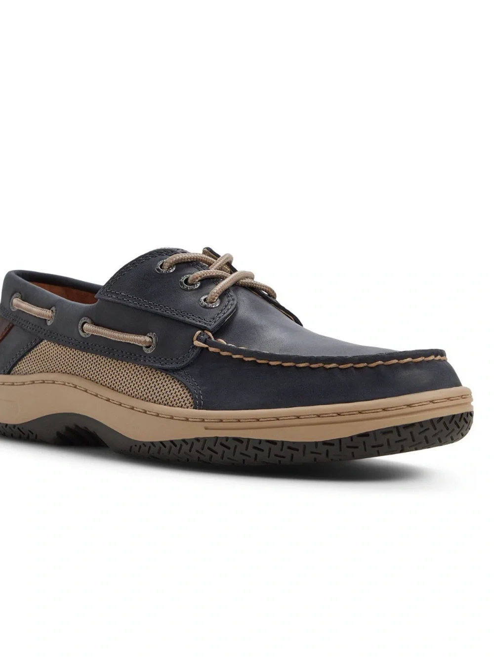 Sperry billfish 3 eye Navy and Tan Leather Mesh Boat Shoe new